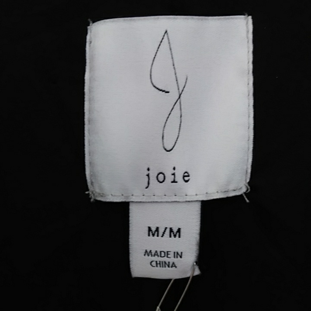 NEW Joie Faux Leather Lined Two Button Black Jacket Medium - Picture 2 of 14